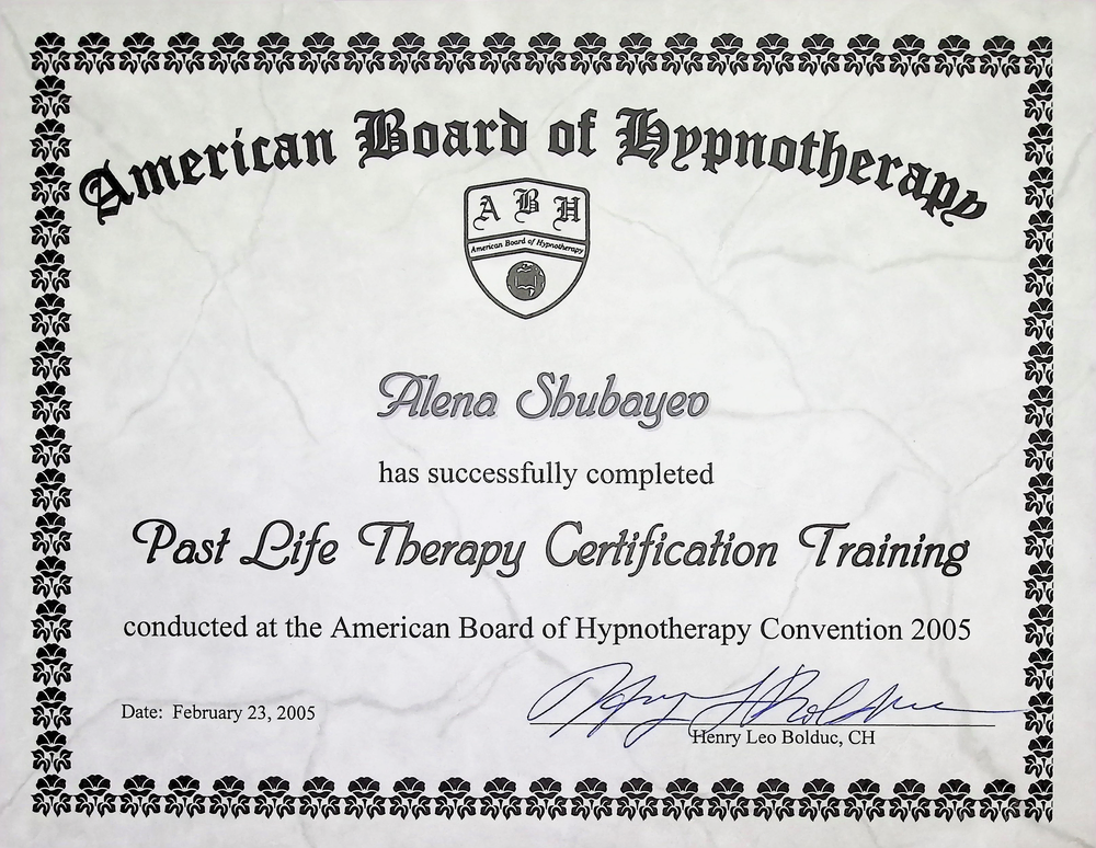 American Board of Hypnotherapy Ceritification